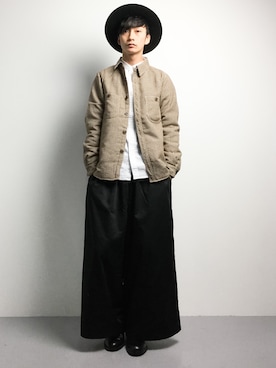 「unrelaxing（アンリラクシング）のアイテム（スラックス）」を使った、RENさん（メンズ・176cm）の冬コーディネート
