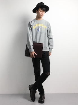 「unrelaxing（アンリラクシング）のアイテム（パンツ）」を使った、RENさん（メンズ・176cm）の冬コーディネート