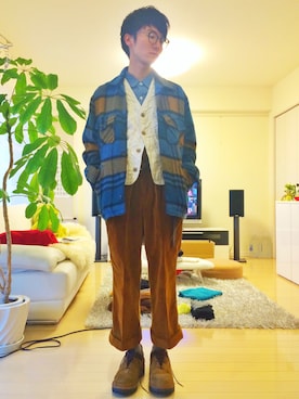 「雨」｜「アイテム（カバーオール）」を使った、URAAKIHIKOさん（メンズ・170cm）の春コーディネート