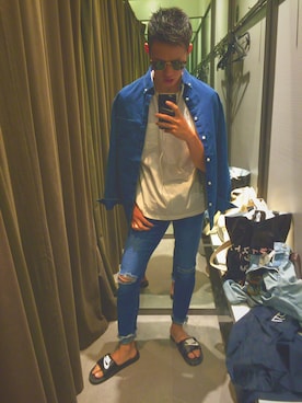 「H&M」｜「アイテム（サンダル）」を使った、Kohei.Tさん（メンズ・168cm・20代）の夏コーディネート