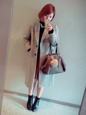 「KIKKA THE DIARY OF（キッカ　ザ　ダイアリー　オブ）のアイテム（ジャケット/アウター）」を使った、Miyuさん（レディース・149cm）の冬コーディネート