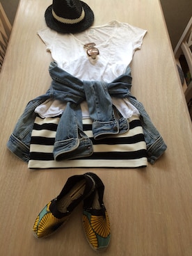 「Abercrombie&Fitch（アバークロンビーアンドフィッチ）のアイテム（デニムジャケット）」を使った、elli*さん（レディース・153cm）の春コーディネート