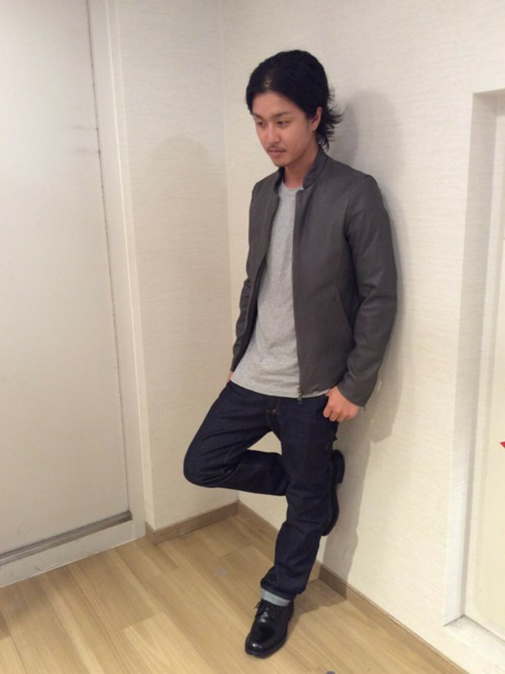 MORGAN HOMMEのライダースジャケットを使った人気ファッション