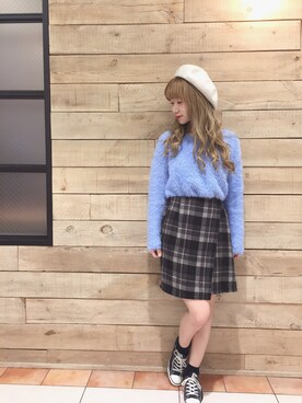 「フェザー」｜「アイテム（ハンチング/ベレー帽）」を使った、erina 🌿さん（レディース・153cm）の秋コーディネート