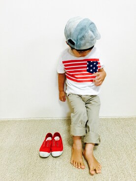 「babygap」｜「アイテム（チノパンツ）」を使った、itsukikunさん（キッズ・100cm）の夏コーディネート
