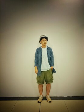 「PENFIELD USA（ペンフィールドユーエスエー）のアイテム（帽子）」を使った、葉小光さん（メンズ・167cm）の秋コーディネート