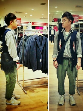 「MURMUR（ミュールミュール）のアイテム」を使った、葉小光さん（メンズ・167cm）の秋コーディネート