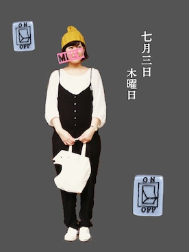 「アイテム（ブローチ/コサージュ）」を使った、めーこさん（レディース・160cm）の夏コーディネート