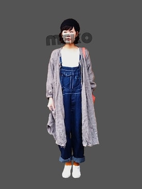 「ゆるゆる」｜「アイテム（シャツワンピース）」を使った、めーこさん（レディース・160cm）の秋コーディネート