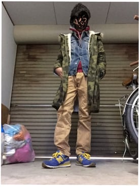 「Gジャン」｜「アイテム（モッズコート）」を使った、カイトさん（メンズ・170cm）の冬コーディネート