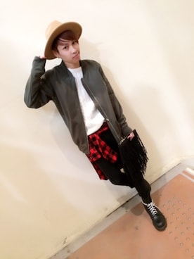 「WEGO（ウィゴー）のアイテム（帽子）」を使った、POP☺︎さん（メンズ・168cm）の冬コーディネート