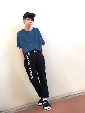 「WEGO（ウィゴー）のアイテム（その他パンツ）」を使った、POP☺︎さん（メンズ・168cm）の夏コーディネート