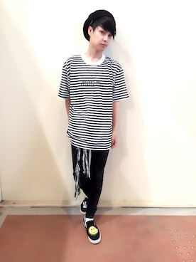 「Guess（ゲス）のアイテム」を使った、POP☺︎さん（メンズ・168cm）の夏コーディネート