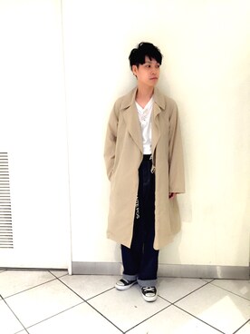「WEGO（ウィゴー）のアイテム（トレンチコート）」を使った、POP☺︎さん（メンズ・168cm）の秋コーディネート