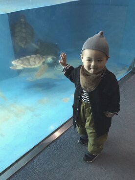 「水族館」｜「アイテム（その他）」を使った、yuuu.さん（キッズ・80cm）の秋コーディネート