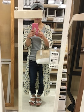 「NICE CLAUP（ナイスクラップ）のアイテム（その他アウター）」を使った、ひとみさん（レディース・148cm）の夏コーディネート