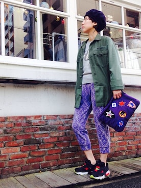 「pants」｜「アイテム（ハンチング/ベレー帽）」を使った、chimoさん（レディース・165cm）の秋コーディネート
