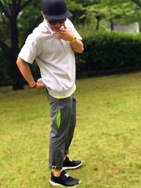 「Rodeo Crowns（ロデオクラウンズ）のアイテム（帽子）」を使った、TAKAOさん（メンズ・167cm）の夏コーディネート