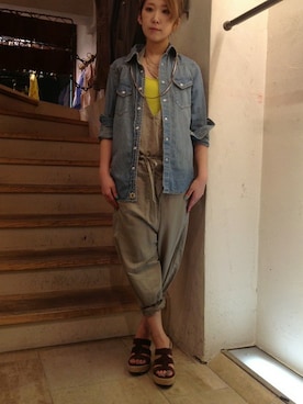 「B'2nd（ビーセカンド）のアイテム（サロペット/オーバーオール）」を使った、B'2nd shinjuku LADYSさん（レディース・157cm）の春コーディネート