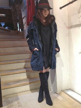 「B'2nd（ビーセカンド）のアイテム（帽子）」を使った、B'2nd shinjuku LADYSさん（レディース・157cm）の秋コーディネート