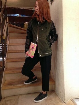 「B'2nd（ビーセカンド）のアイテム（ジャケット/アウター）」を使った、B'2nd shinjuku LADYSさん（レディース・155cm）の冬コーディネート