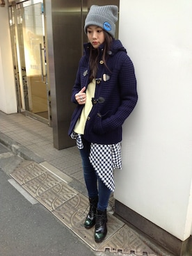 「B'2nd（ビーセカンド）のアイテム（ダッフルコート）」を使った、B'2nd shinjuku LADYSさん（レディース・157cm）の秋コーディネート
