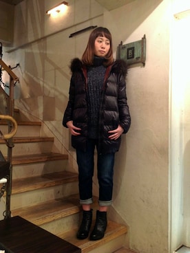 「B'2nd（ビーセカンド）のアイテム（ダウンジャケット/コート）」を使った、B'2nd shinjuku LADYSさん（レディース・160cm）の冬コーディネート