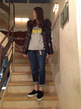 「B'2nd（ビーセカンド）のアイテム（ダウンジャケット/コート）」を使った、B'2nd shinjuku LADYSさん（レディース・156cm）の冬コーディネート