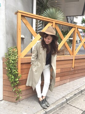 「アイテム（トレンチコート）」を使った、Hinaさん（レディース・156cm）の春コーディネート
