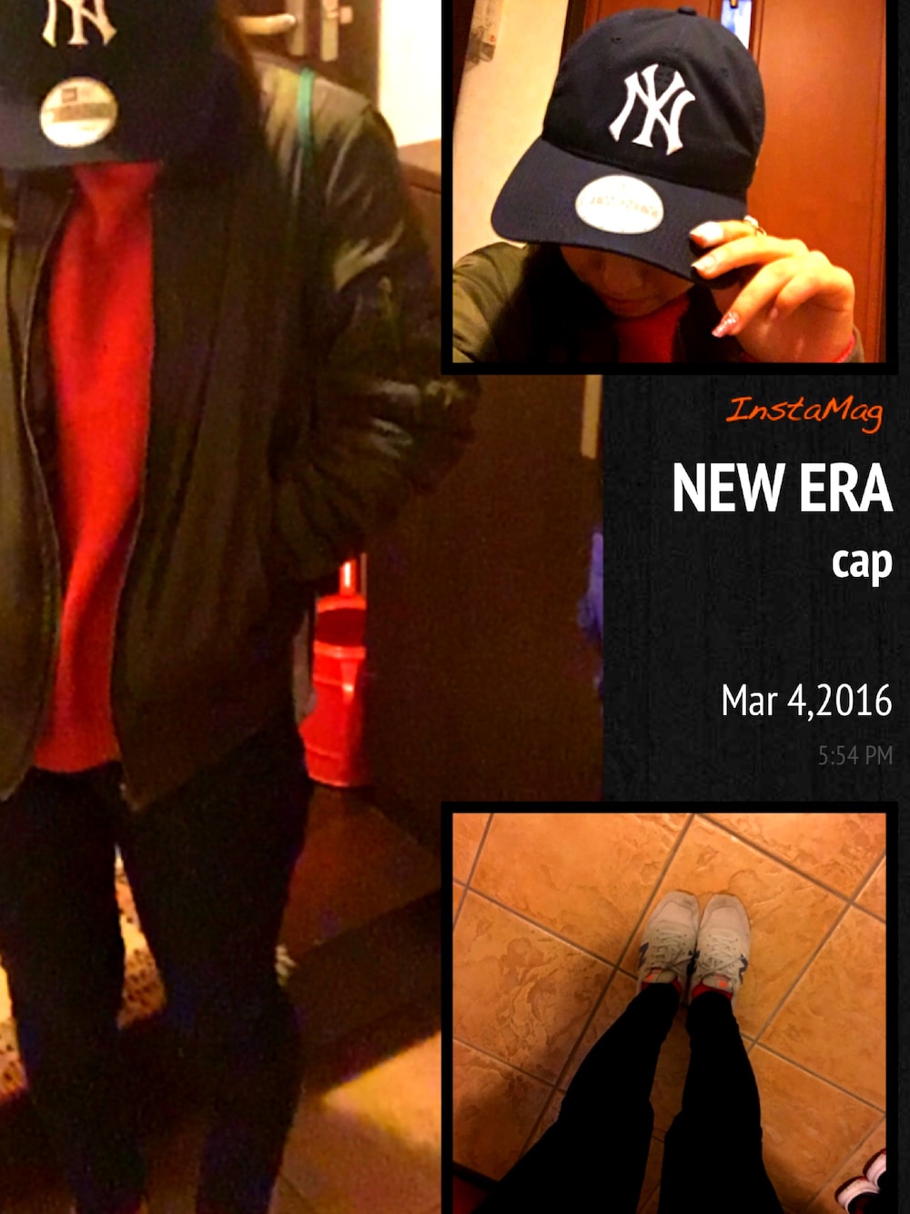 「カジュアル、キャップ、MA-1、ニューエラ」｜「NEW ERAの【NEW ERA】9twenty classic（キャップ、ブルー系）」を使った、さきぽんぬ☝︎さん（レディース・154cm）の春コーディネートの1枚目の写真