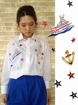 「OWL（オウル）のアイテム（トップス）」を使った、レディース古着OWLさん（レディース・160cm）の春コーディネート