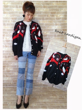 「OWL（オウル）のアイテム」を使った、レディース古着OWLさん（レディース・160cm）の冬コーディネート