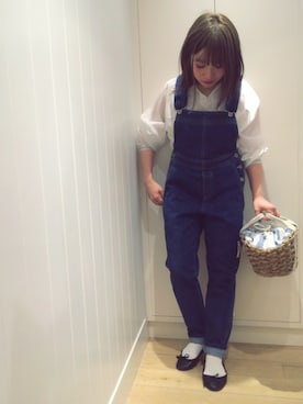 「Another Edition（アナザーエディション）のアイテム（サロペット/オーバーオール）」を使った、shokoさん（レディース・142cm）の春コーディネート