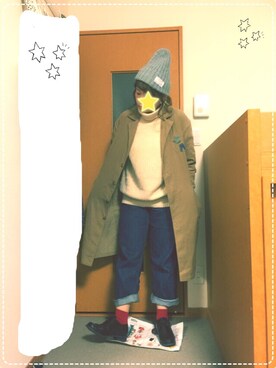 「w closet（ダブルクローゼット）のアイテム（ニット/セーター、ベージュ系）」を使った、いしりなさん（レディース・160cm）の秋コーディネート