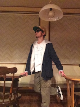 「OMNIGOD（オムニゴッド）のアイテム（その他アウター）」を使った、Hiroki Matsudaさん（メンズ・165cm）の秋コーディネート