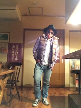 「ティアドロップサングラス」｜「アイテム（ジャケット/アウター）」を使った、Hiroki Matsudaさん（メンズ・165cm）の秋コーディネート