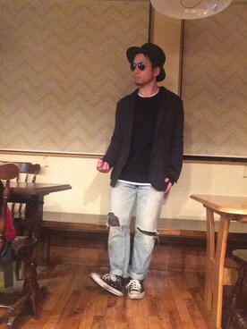 「アイテム（タイツ/ストッキング）」を使った、Hiroki Matsudaさん（メンズ・165cm）の冬コーディネート
