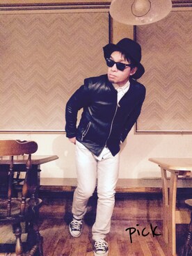 「HVC（エイチブイシー）のアイテム（帽子）」を使った、Hiroki Matsudaさん（メンズ・165cm）の春コーディネート