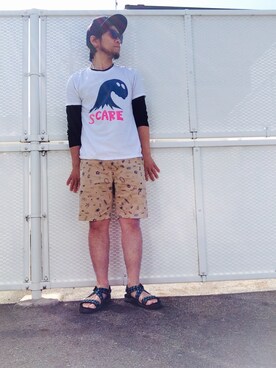 「BACK STYLE フェス vol2 告知」｜「アイテム（帽子）」を使った、Hiroki Matsudaさん（メンズ・165cm）の夏コーディネート