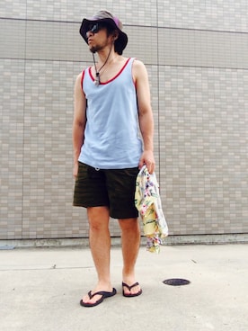 「7月WEAR夏のサンダル祭り」｜「アイテム（その他）」を使った、Hiroki Matsudaさん（メンズ・165cm）の夏コーディネート