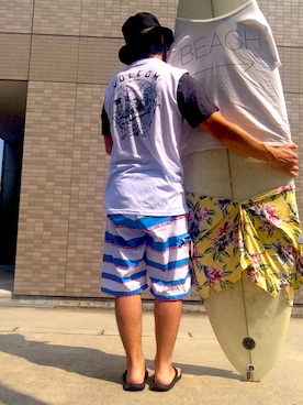 「RUSTY（ラスティ）のアイテム」を使った、Hiroki Matsudaさん（メンズ・165cm）の夏コーディネート