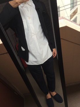 「umit benan（ウミットベナン）のアイテム（その他シューズ）」を使った、トレンディエンジェルさん（メンズ・172cm）の春コーディネート