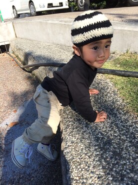 「カーゴパンツ」｜3shiroさん（キッズ・90cm）の秋コーディネート