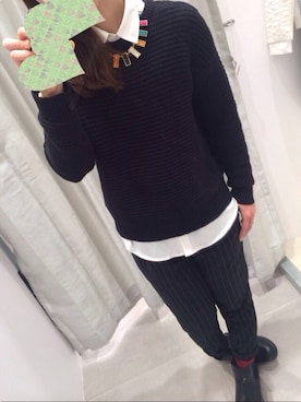「黒ニット」｜❣ya-chan❣ さん（レディース・159cm）の冬コーディネート