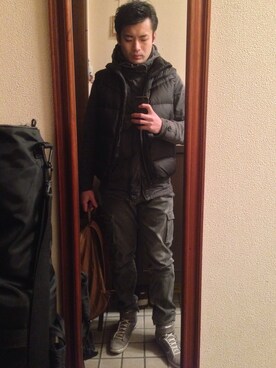 「G-STAR RAW（ジースターロゥ）のアイテム（マウンテンパーカー）」を使った、ひろきさん（メンズ・171cm）の冬コーディネート