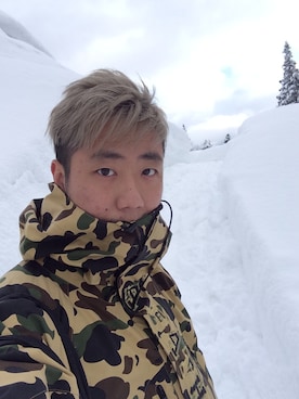 「A BATHING APE（アベイシングエイプ）のアイテム（マウンテンパーカー）」を使った、Edwinさん（メンズ・174cm）の夏コーディネート