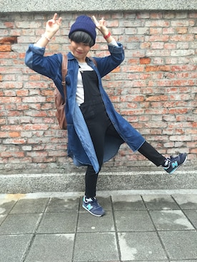 「Lulus（-）のアイテム（オールインワン・サロペット）」を使った、yun✨さん（レディース・159cm）の冬コーディネート