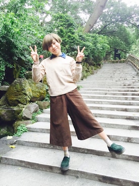 「NET（ネット）のアイテム（スラックス）」を使った、yun✨さん（レディース・159cm）の冬コーディネート