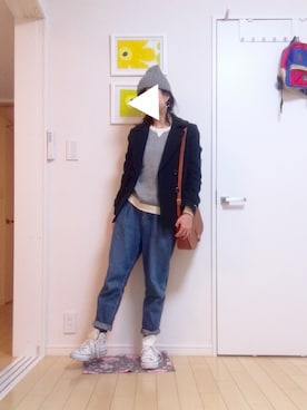 「VIS（ビス）のアイテム（ピーコート）」を使った、maroさん（レディース・156cm）の冬コーディネート