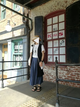 「mielle（ミエル）のアイテム」を使った、maroさん（レディース・156cm）の夏コーディネート